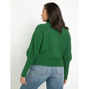 Eloquii Tall Cuff Turtleneck Puff Sleeve Sweater