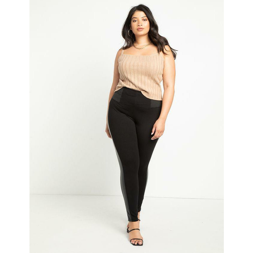 Eloquii Miracle Flawless Legging with Leather Side Stripe