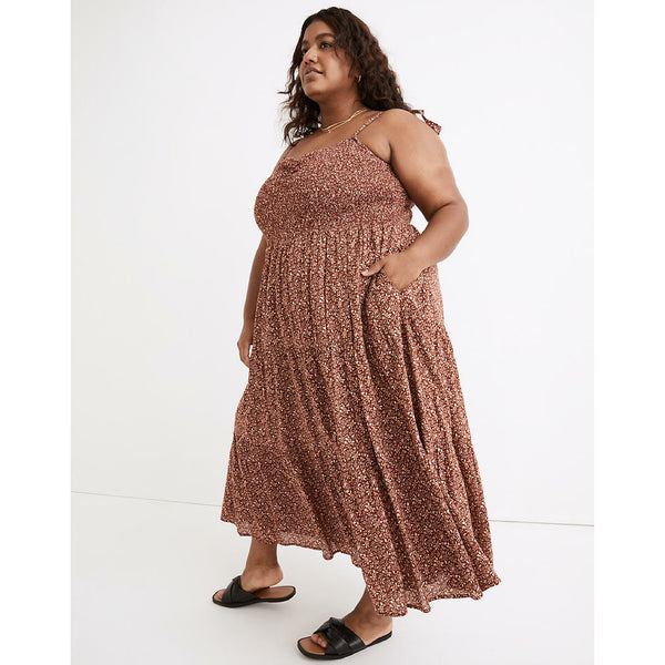 Madewell Lucie Tie-Strap Tiered Midi Dress | Florentine Floral