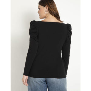 Eloquii Puff Shoulder Sweetheart Tee