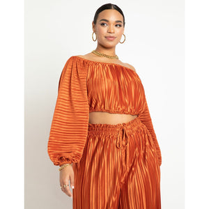 Off The Shoulder Plisse Top