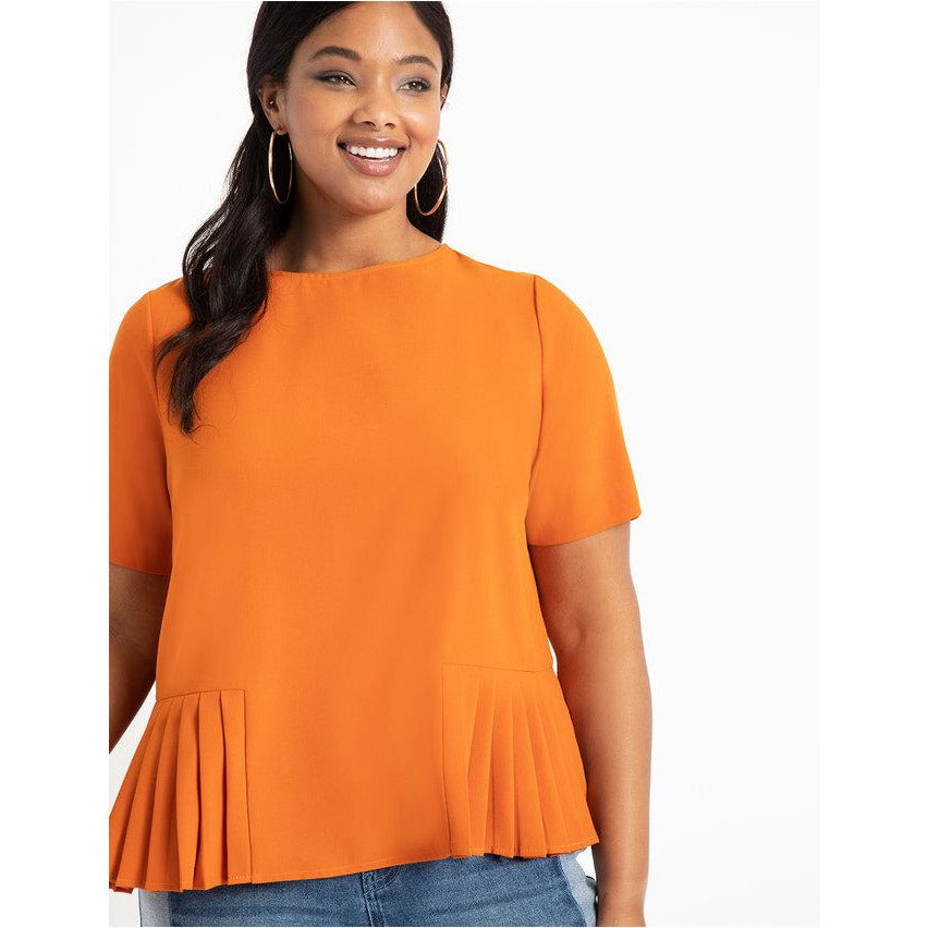 Eloquii Pleated Hem Top