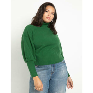 Eloquii Tall Cuff Turtleneck Puff Sleeve Sweater