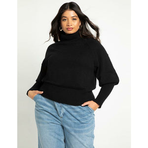 Eloquii Tall Cuff Turtleneck Puff Sleeve Sweater