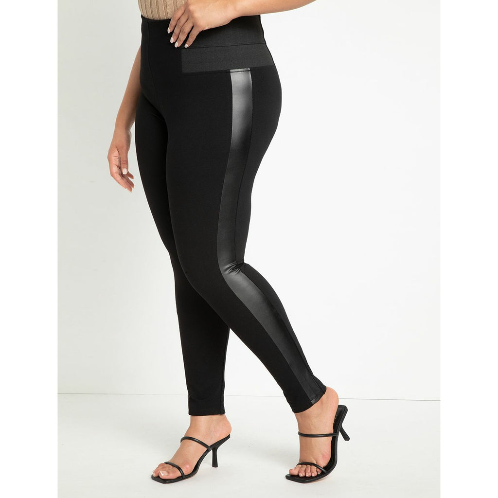 Eloquii Miracle Flawless Legging with Leather Side Stripe