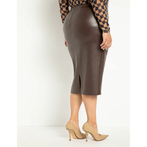 Eloquii Vegan Leather Column Skirt