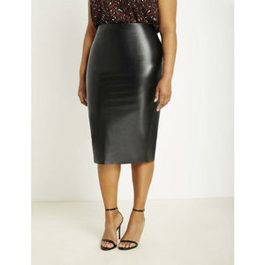 Eloquii Vegan Leather Column Skirt