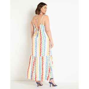 Striped Maxi with Low Back