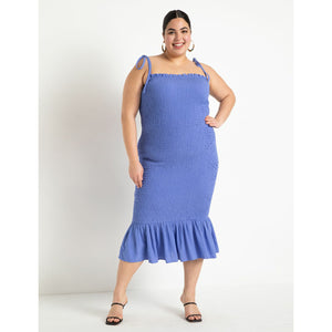 Smocked Dress with Flounce