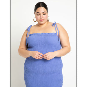 Smocked Dress with Flounce