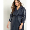 Eloquii Shawl Collar Vegan Leather Dress