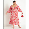 Wrap Bodice Maxi Dress With Slit
