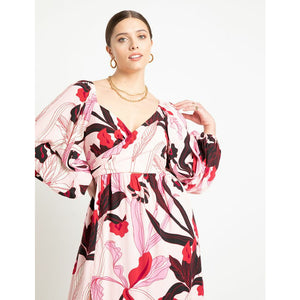 Wrap Bodice Maxi Dress With Slit