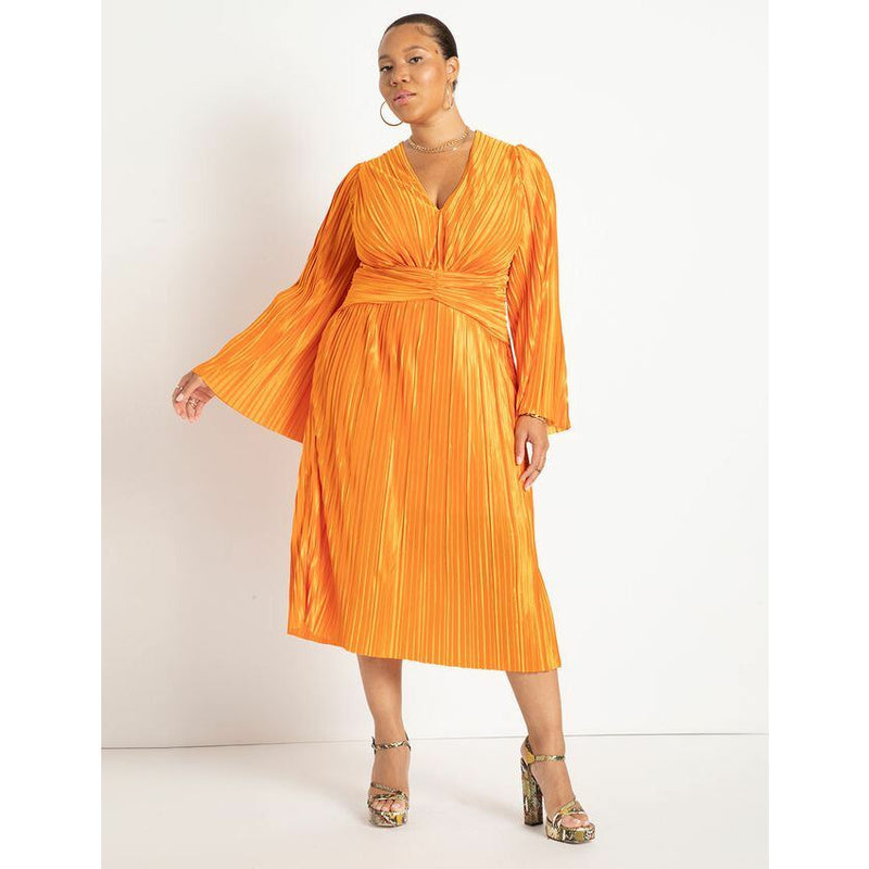 Plisse Dress With Twist Detail
