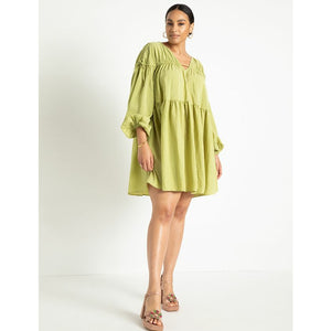 Shirred Mini Dress