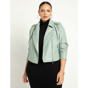 Eloquii Faux Leather Moto Jacket