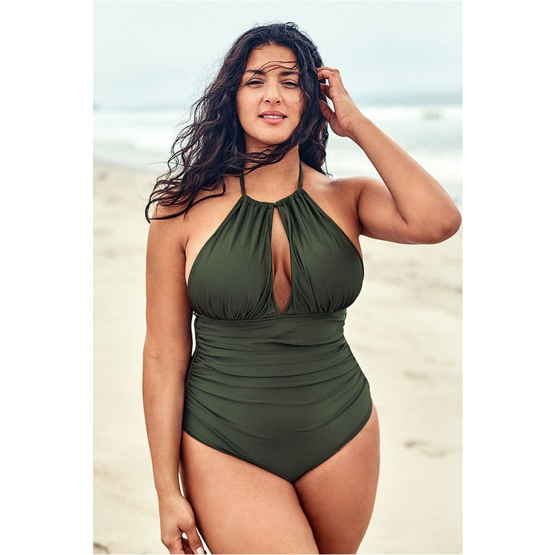 Cupshe Olive Halter One Piece