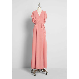 ModCloth Fluttering of My Heart Maxi Wrap Dress