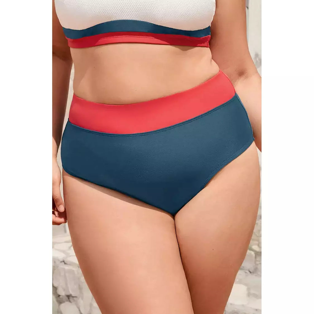 4th of July Sea to Shining Sea Banded High Waist Bikini Bottoms