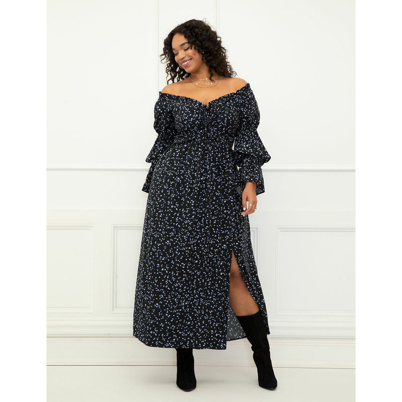 Off The Shoulder Maxi Dress with Cinch