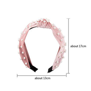 Pink Velvet Pearl Headband
