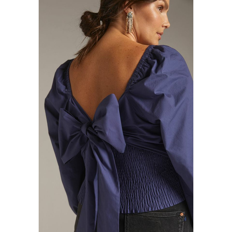 Anthropologie Back Bow-Tie Blouse