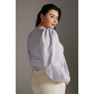 Anthropologie Maeve Cropped Gingham Blouse