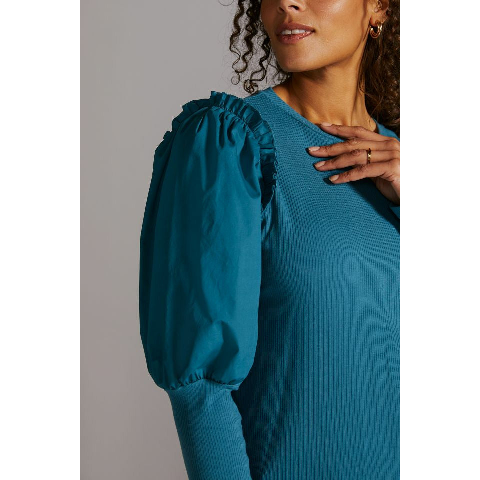 Anthropologie Ruffled Contrast Top