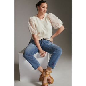 Anthropologie Maeve Woven Puff-Sleeve Top