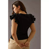 By Anthropologie Woven Ruffle Top
