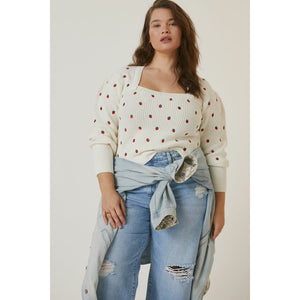 Anthropologie Maeve Embroidered Sweater