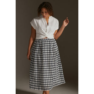 Maeve Plaid Circle Midi Skirt