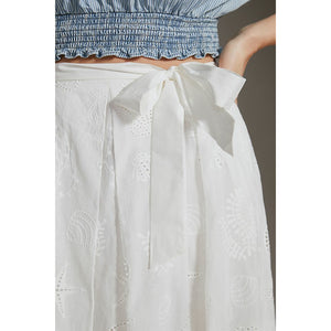 Maeve A-Line Eyelet Midi Skirt