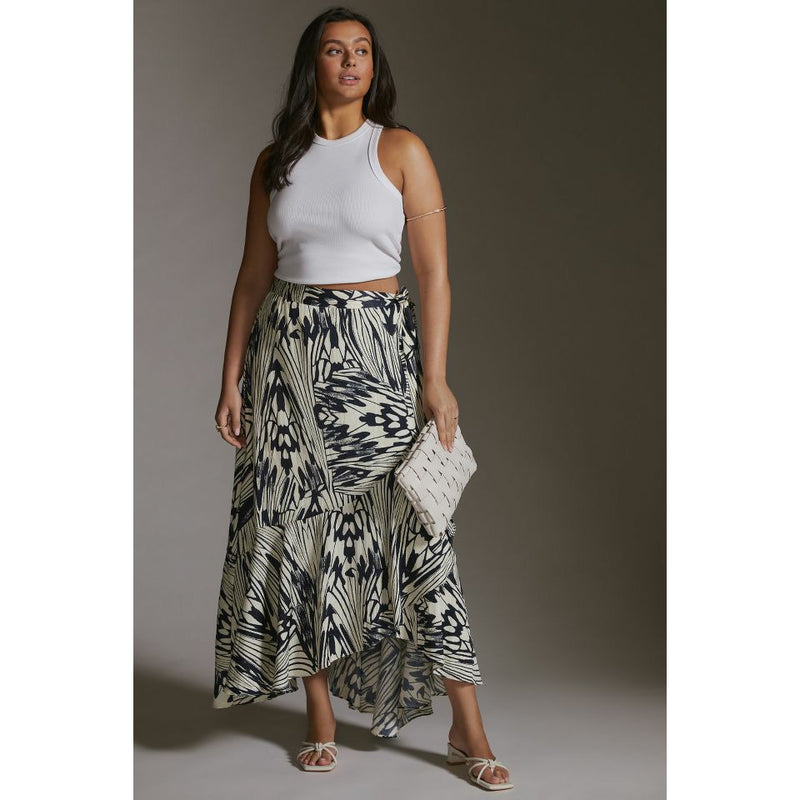 Maeve Ruffle Wrap Midi Skirt