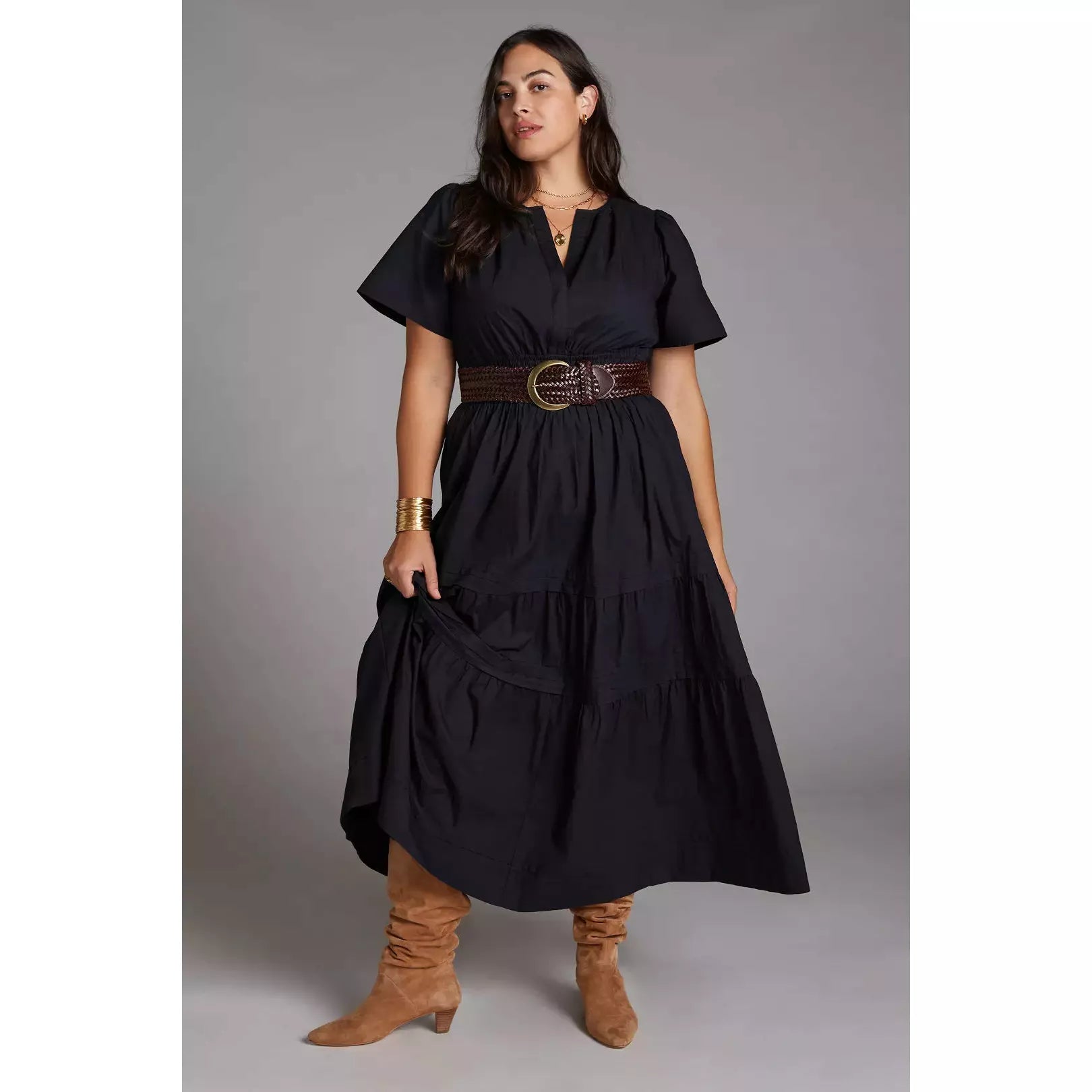 Anthropologie black maxi dress hot sale