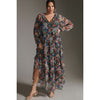 Anthropologie Floral Tiered Maxi Dress