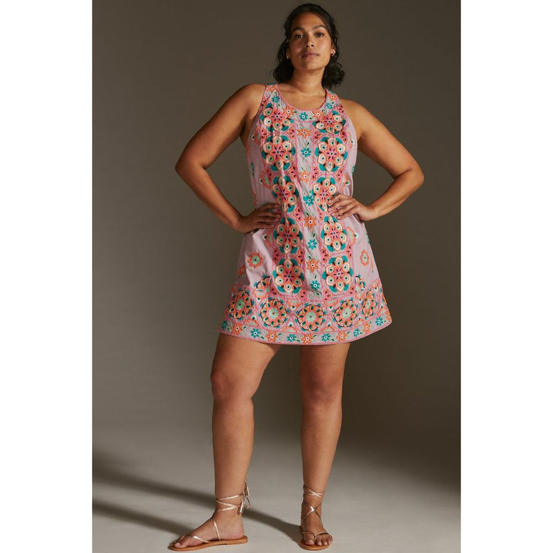 Anthropologie Embroidered Appliqued Shift Dress