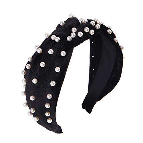 Black Velvet Pearl Headband