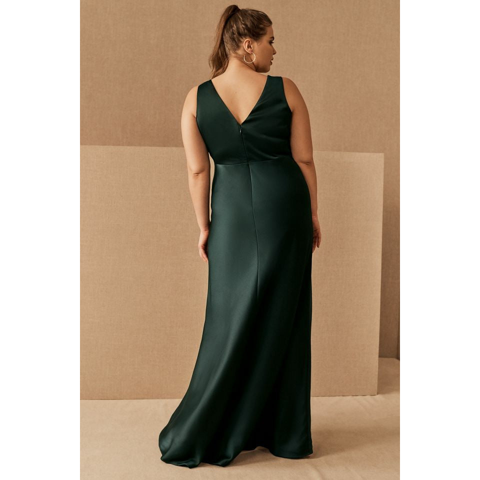Anthropologie Beckett Satin Maxi Dress The Curvy Shop