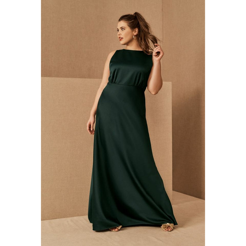 Anthropologie Beckett Satin Maxi Dress