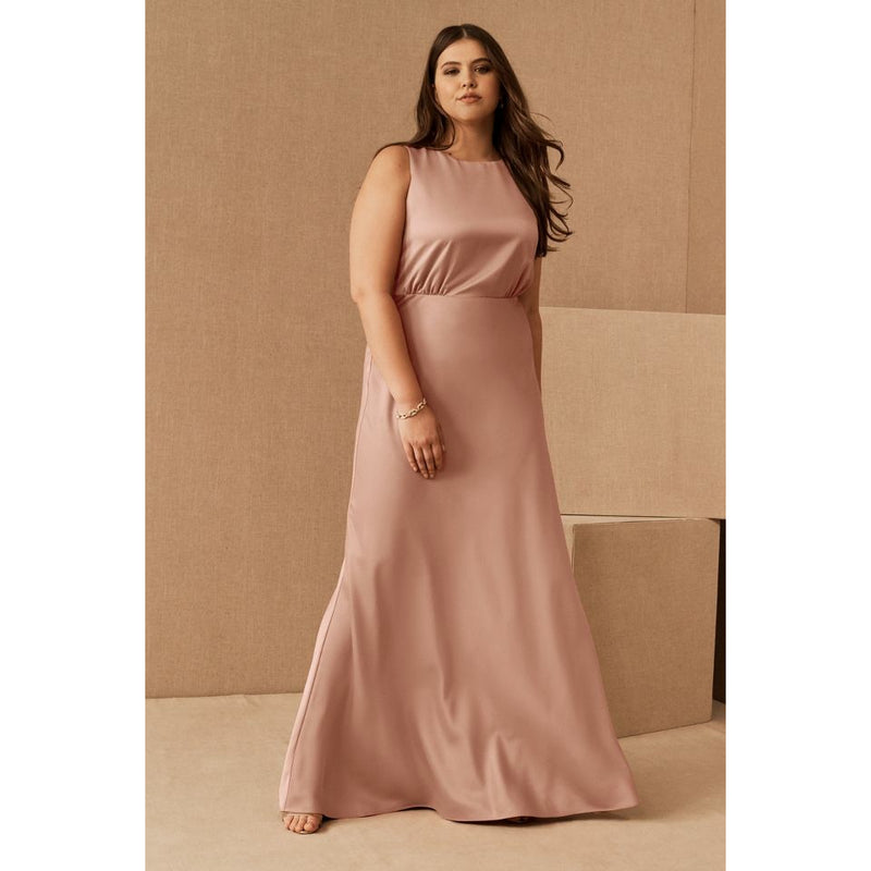 Anthropologie Beckett Satin Charmeuse Maxi Dress