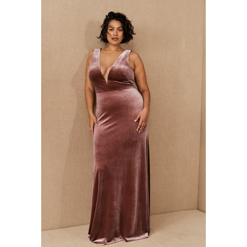 Anthropologie Jenny Yoo Logan Velvet Maxi Dress