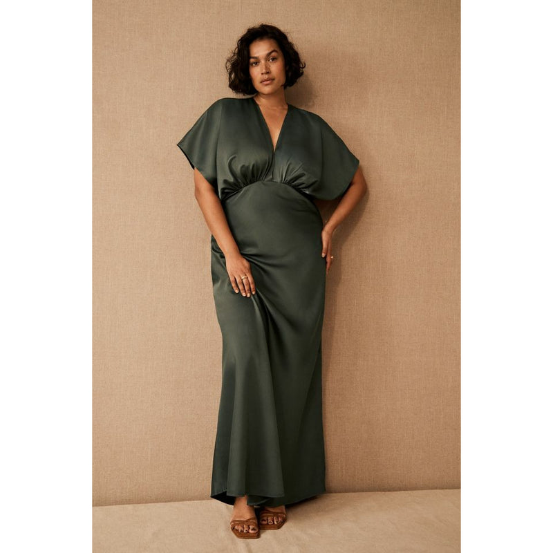 Plus size satin maxi dress sale