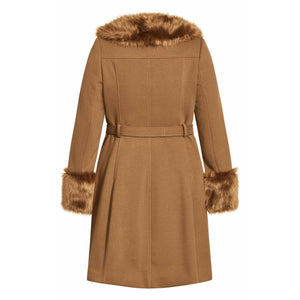 City Chic Make Me Blush Belted Coat