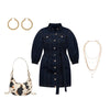 Puff Sleeve Denim Jacket Dress