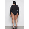 Good American | The Feel Good Long Sleeve Bodysuit | BLACK001