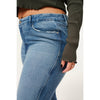 Good American Good Curve | Straight Natural Fray Hem BLUE858 Wash