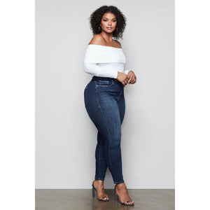 Good American Good Legs | Crop BLUE260 Wash