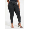 Good American Good Legs | Crop w/ Mini Slit BLACK261 Wash