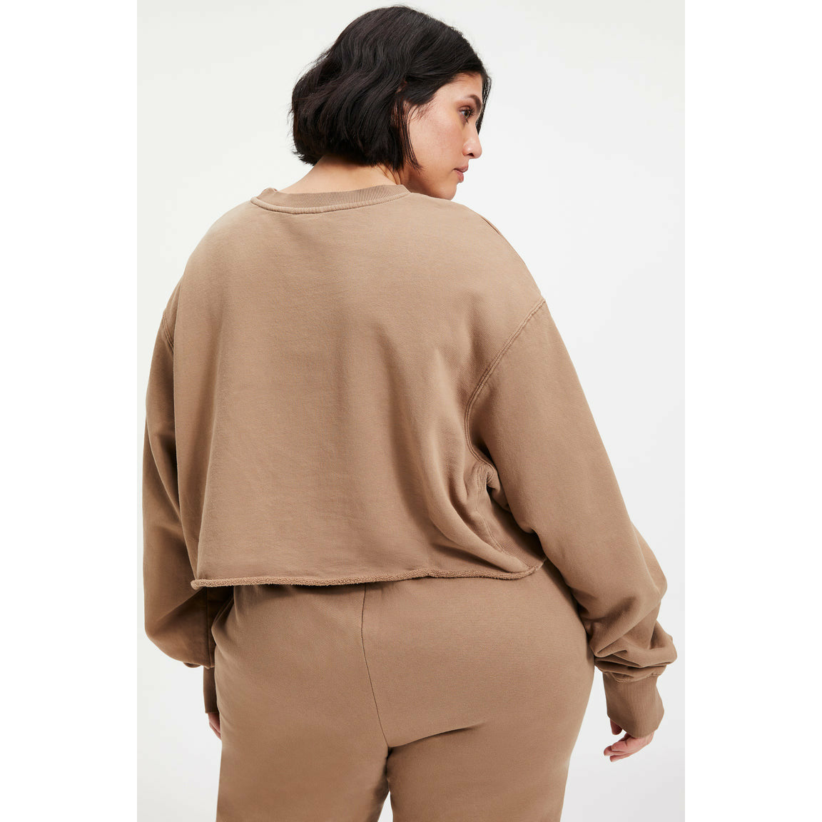 Good American Cropped Cool Sweatshirt PUTTY001